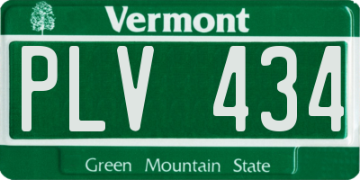 VT license plate PLV434