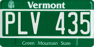 VT license plate PLV435