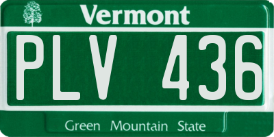 VT license plate PLV436