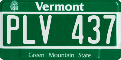 VT license plate PLV437
