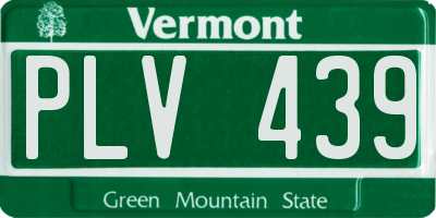 VT license plate PLV439