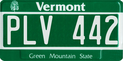 VT license plate PLV442