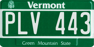 VT license plate PLV443