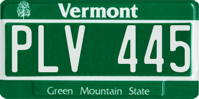 VT license plate PLV445