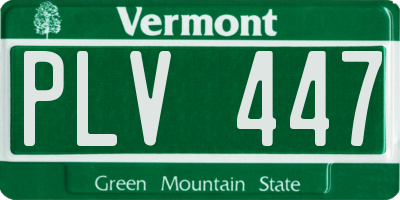 VT license plate PLV447