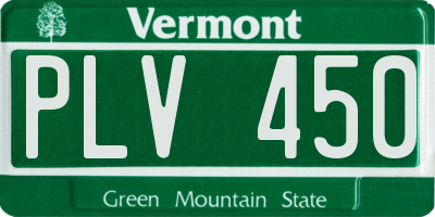 VT license plate PLV450