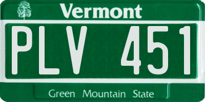 VT license plate PLV451