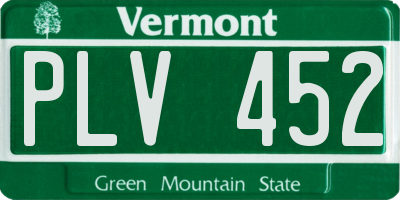 VT license plate PLV452