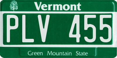 VT license plate PLV455