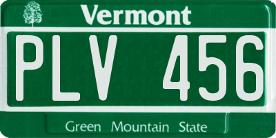 VT license plate PLV456