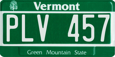 VT license plate PLV457