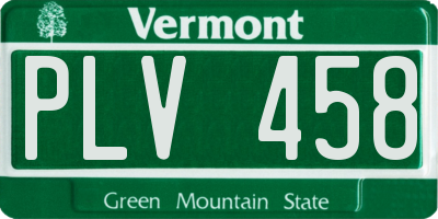 VT license plate PLV458