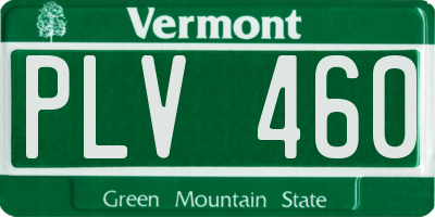 VT license plate PLV460