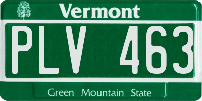 VT license plate PLV463