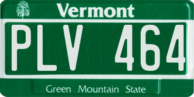 VT license plate PLV464