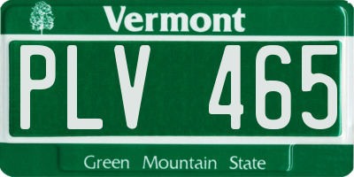 VT license plate PLV465