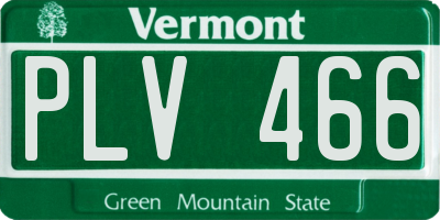 VT license plate PLV466