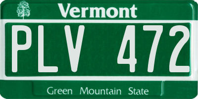 VT license plate PLV472