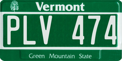 VT license plate PLV474