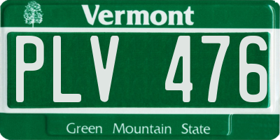 VT license plate PLV476