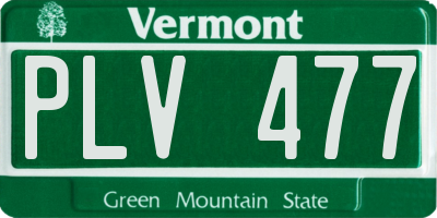VT license plate PLV477