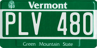 VT license plate PLV480