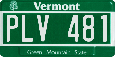 VT license plate PLV481