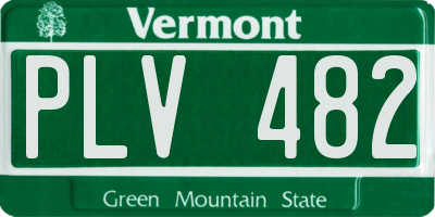 VT license plate PLV482