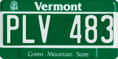 VT license plate PLV483