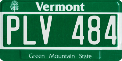 VT license plate PLV484
