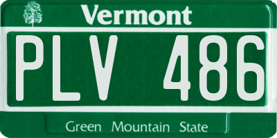 VT license plate PLV486