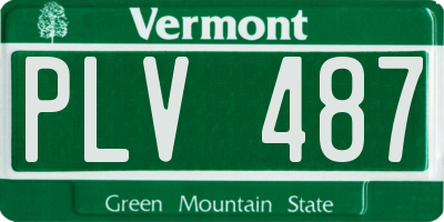VT license plate PLV487