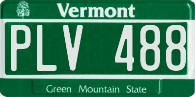 VT license plate PLV488