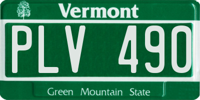 VT license plate PLV490