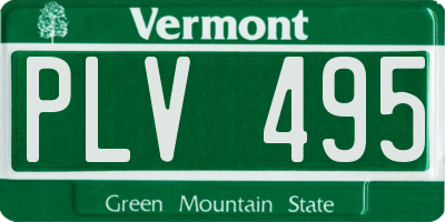 VT license plate PLV495
