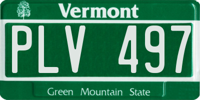 VT license plate PLV497
