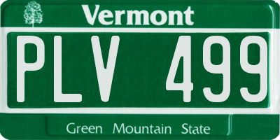 VT license plate PLV499