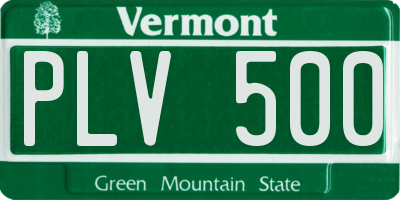 VT license plate PLV500