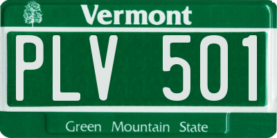 VT license plate PLV501
