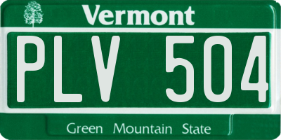 VT license plate PLV504