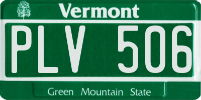 VT license plate PLV506