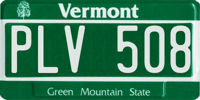 VT license plate PLV508