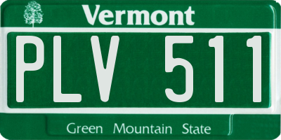 VT license plate PLV511