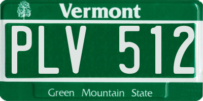 VT license plate PLV512