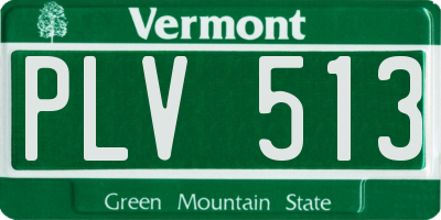 VT license plate PLV513