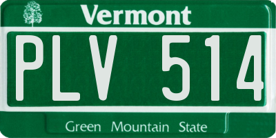 VT license plate PLV514