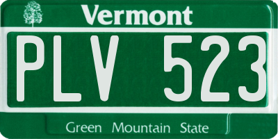 VT license plate PLV523