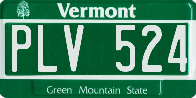 VT license plate PLV524