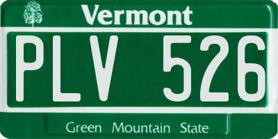 VT license plate PLV526