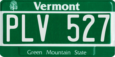 VT license plate PLV527